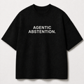 AGENTIC ABSTENTION. black oversized terry t-shirt by BYTWEAR - front view