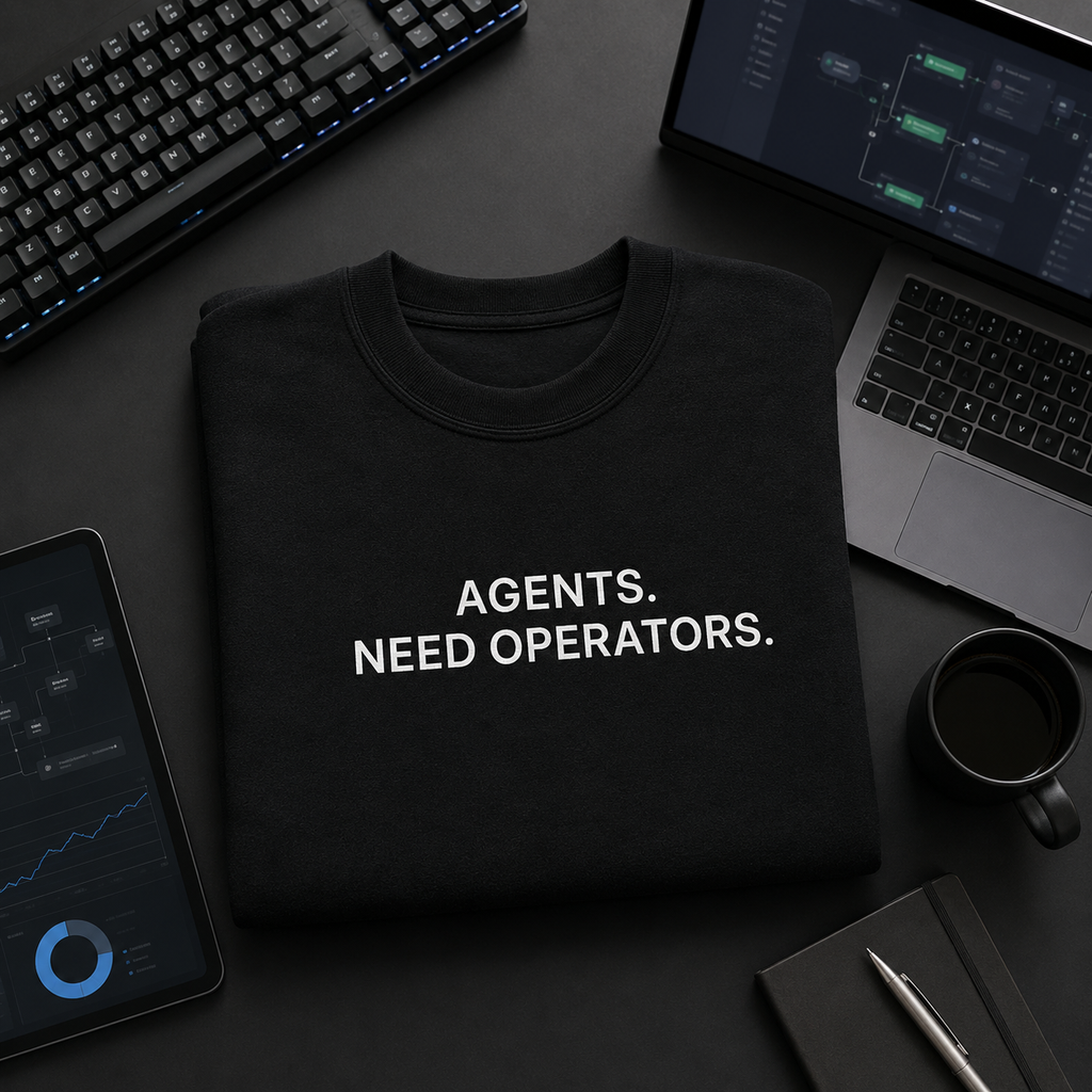AGENTS. NEED OPERATORS. black oversized terry t-shirt by BYTWEAR - worn by model