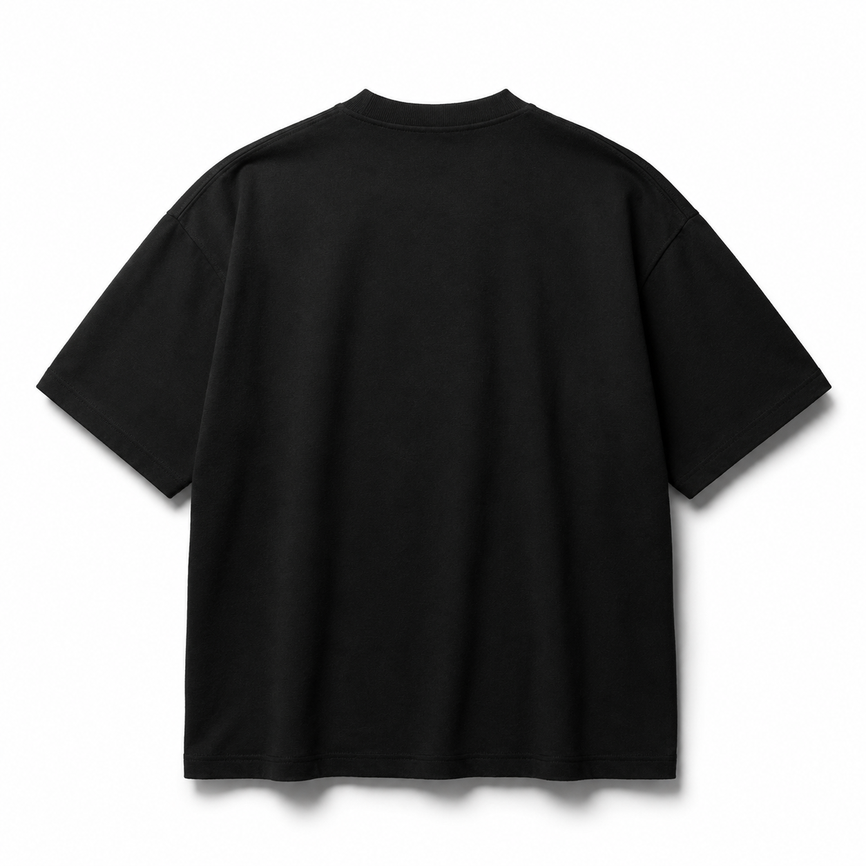 Black t-shirt on a white background