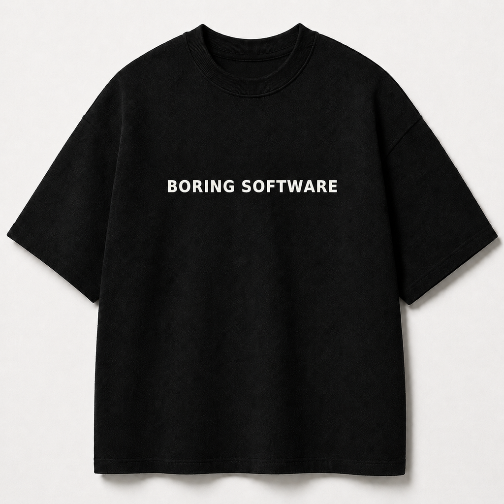 BORING SOFTWARE black oversized terry t-shirt by BYTWEAR - product photo 1