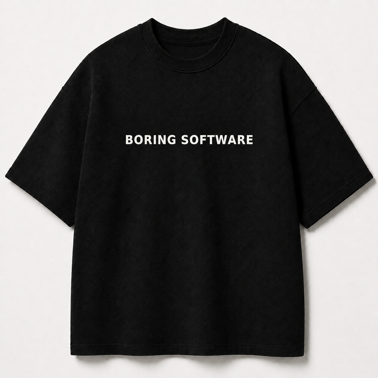 BORING SOFTWARE black oversized terry t-shirt by BYTWEAR - product photo 1