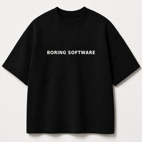 BORING SOFTWARE black oversized terry t-shirt by BYTWEAR - product photo 1