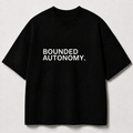 BOUNDED AUTONOMY. black oversized terry t-shirt by BYTWEAR - front view