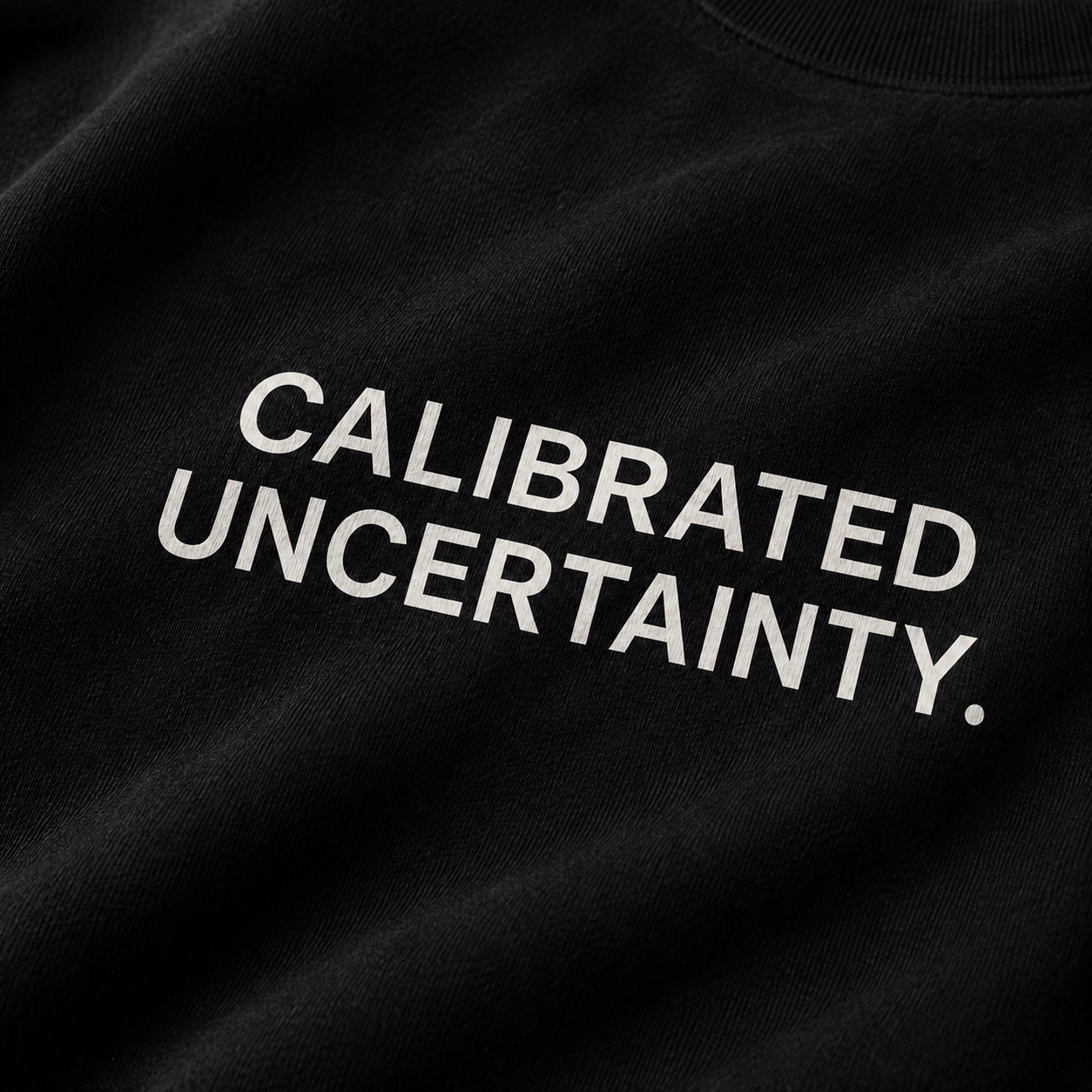 CALIBRATED UNCERTAINTY. black oversized terry t-shirt by BYTWEAR - fabric and print detail