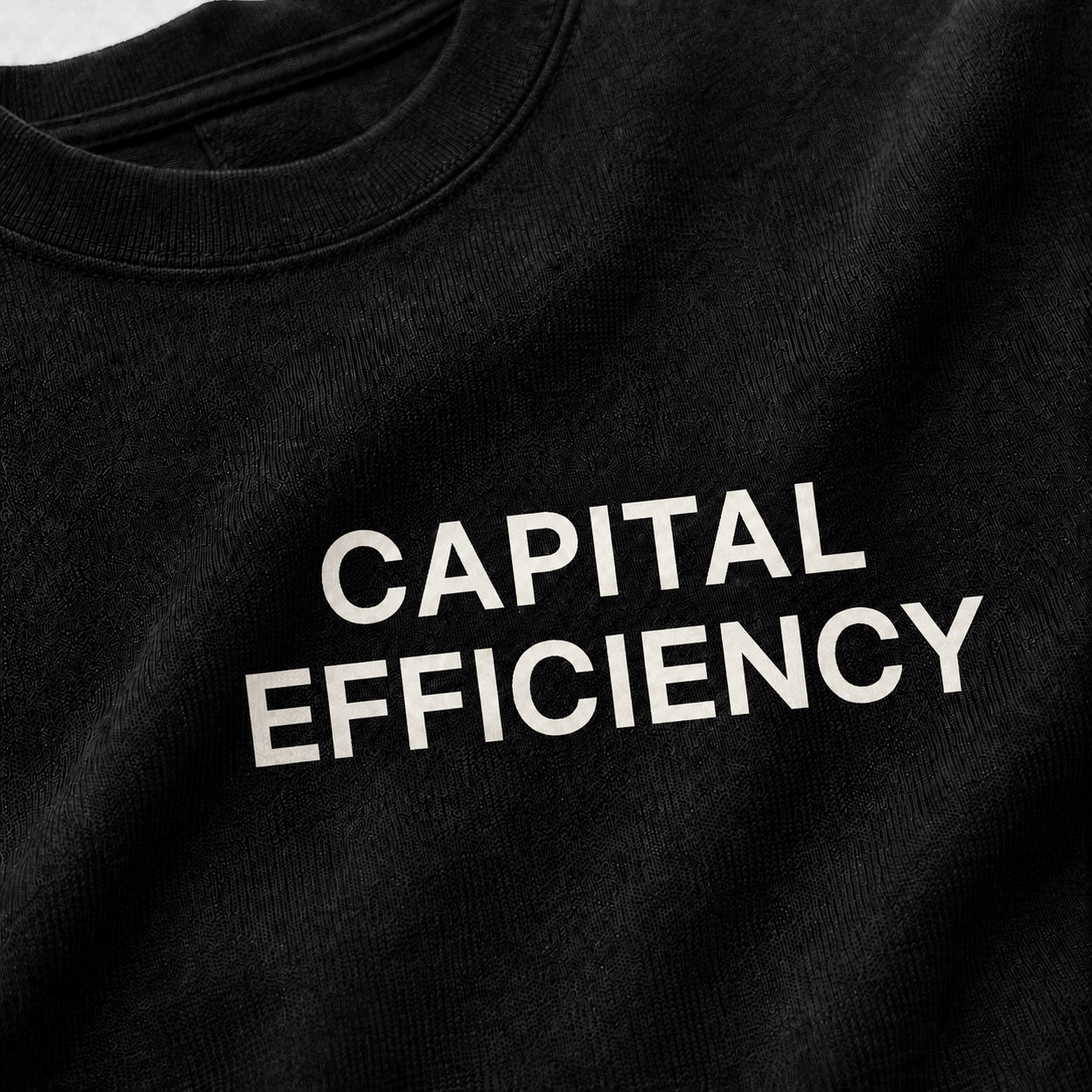 CAPITAL EFFICIENCY black oversized terry t-shirt by BYTWEAR - fabric and print detail