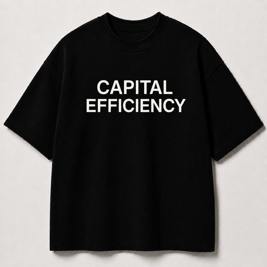 CAPITAL EFFICIENCY black oversized terry t-shirt by BYTWEAR - front view