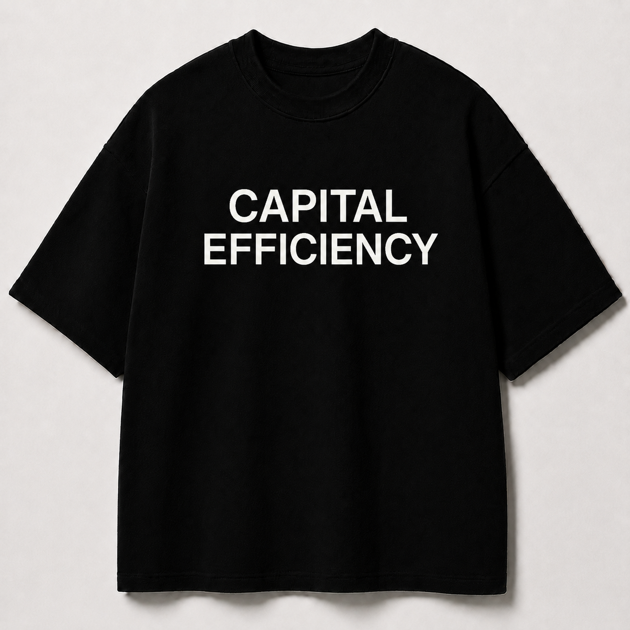 CAPITAL EFFICIENCY black oversized terry t-shirt by BYTWEAR - front view