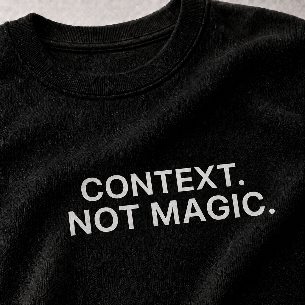 CONTEXT. NOT MAGIC. black oversized terry t-shirt by BYTWEAR - fabric and print detail