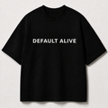 DEFAULT ALIVE black oversized terry t-shirt by BYTWEAR - front view