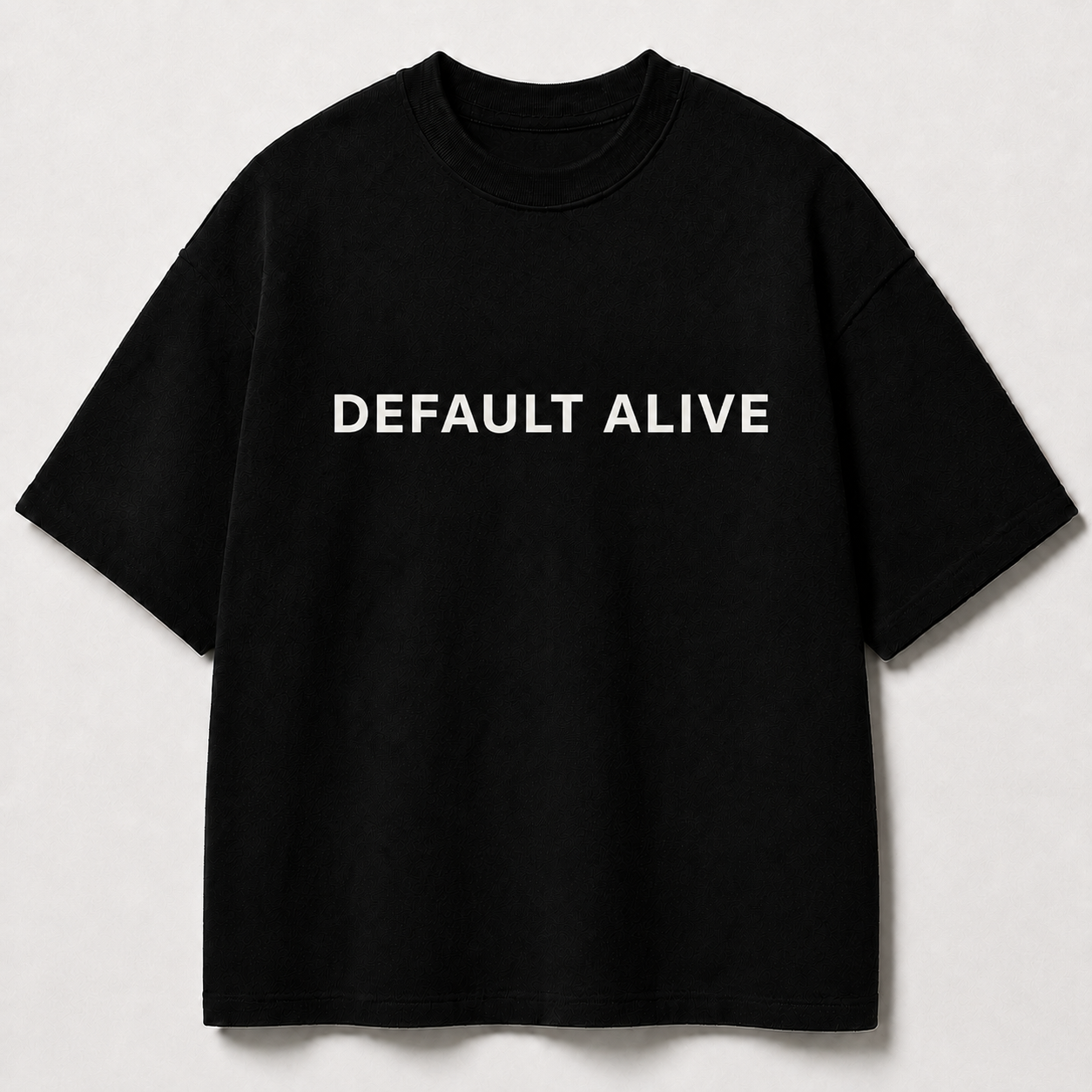 DEFAULT ALIVE black oversized terry t-shirt by BYTWEAR - front view