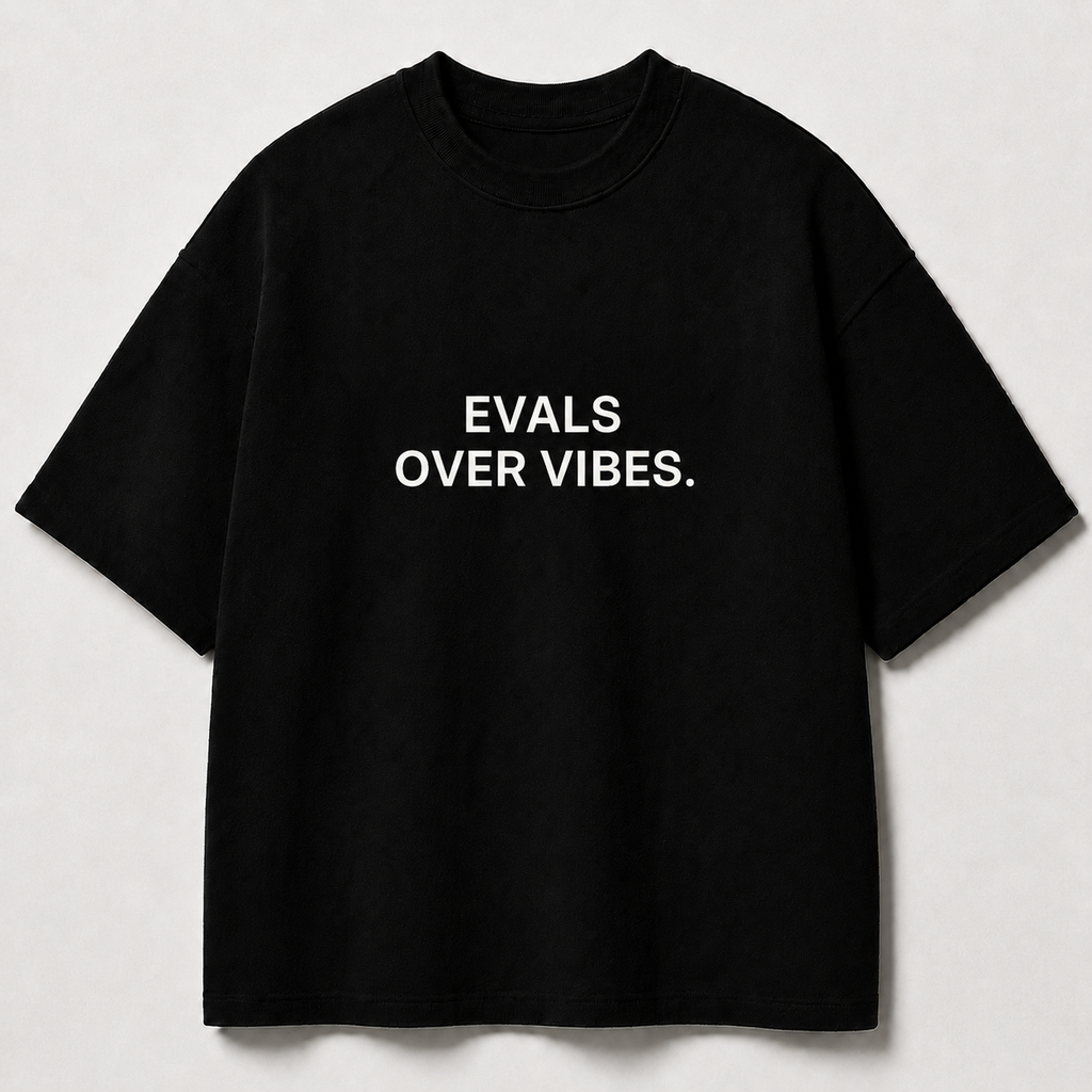 EVALS OVER VIBES. black oversized terry t-shirt by BYTWEAR - front view
