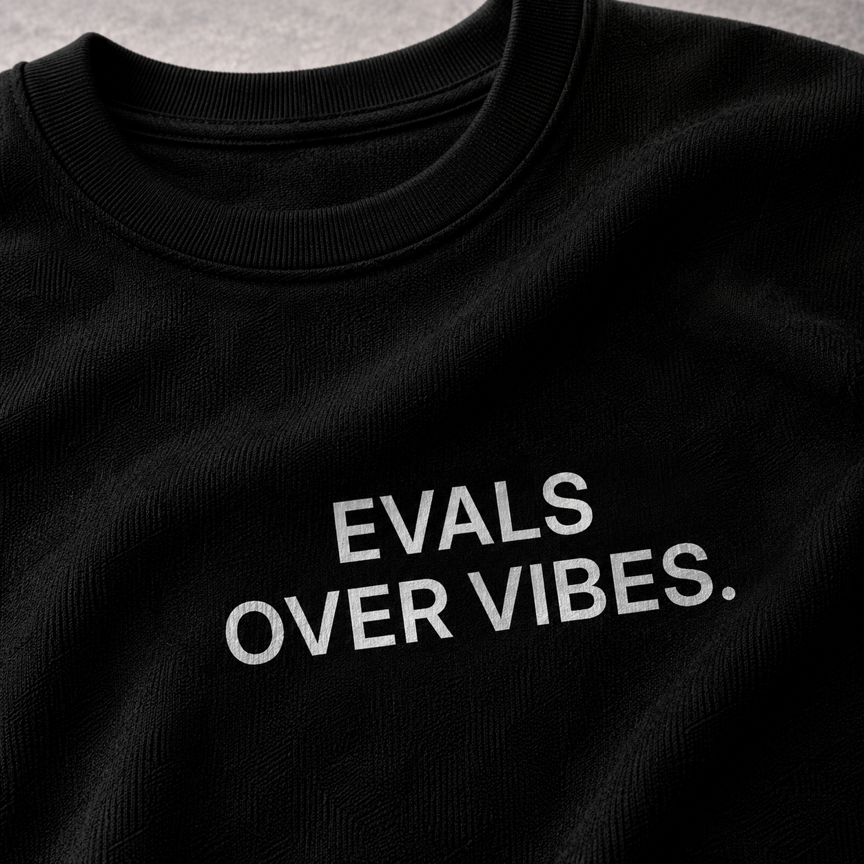 EVALS OVER VIBES. black oversized terry t-shirt by BYTWEAR - fabric and print detail
