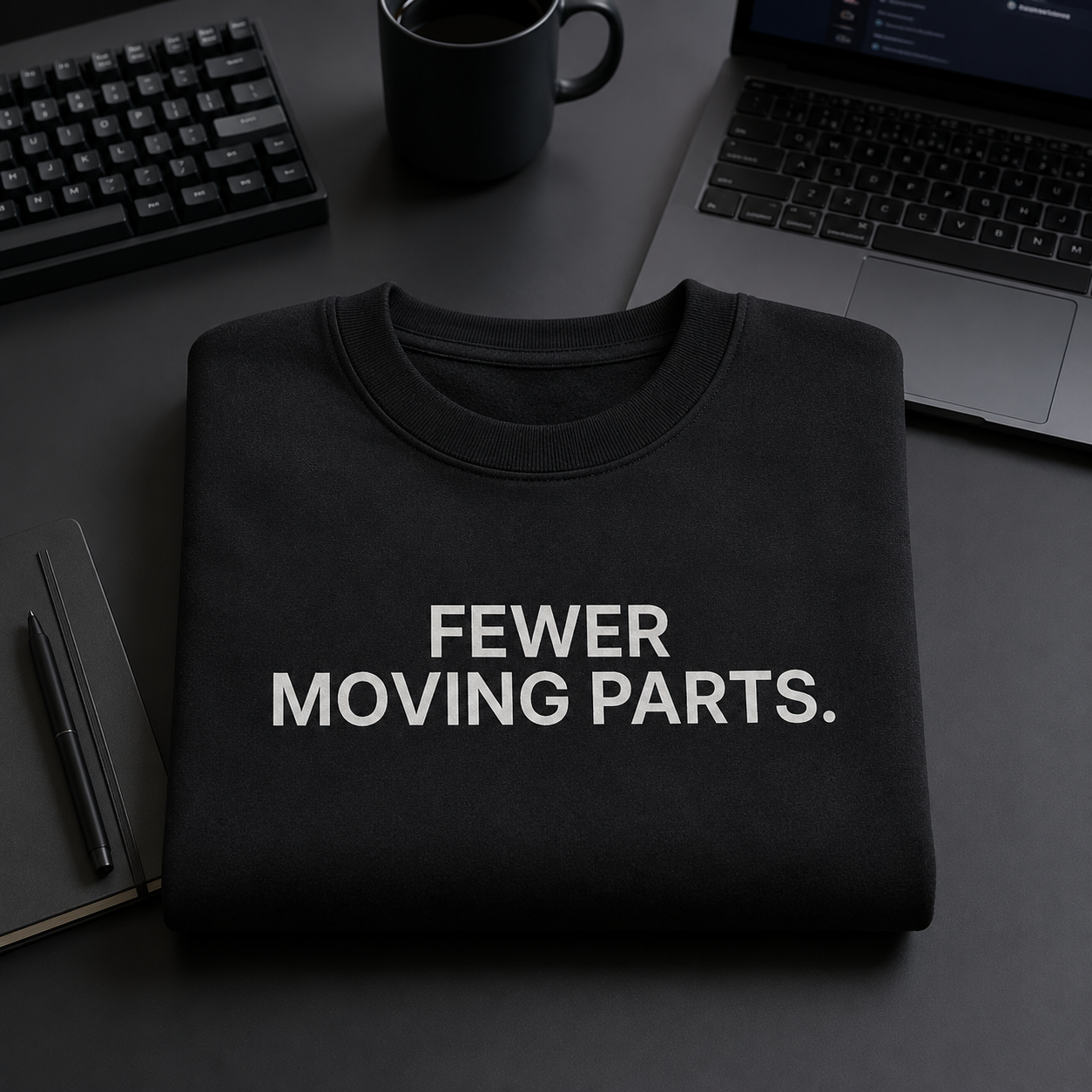 FEWER MOVING PARTS. black oversized terry t-shirt by BYTWEAR - worn by model