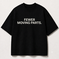 FEWER MOVING PARTS. black oversized terry t-shirt by BYTWEAR - front view