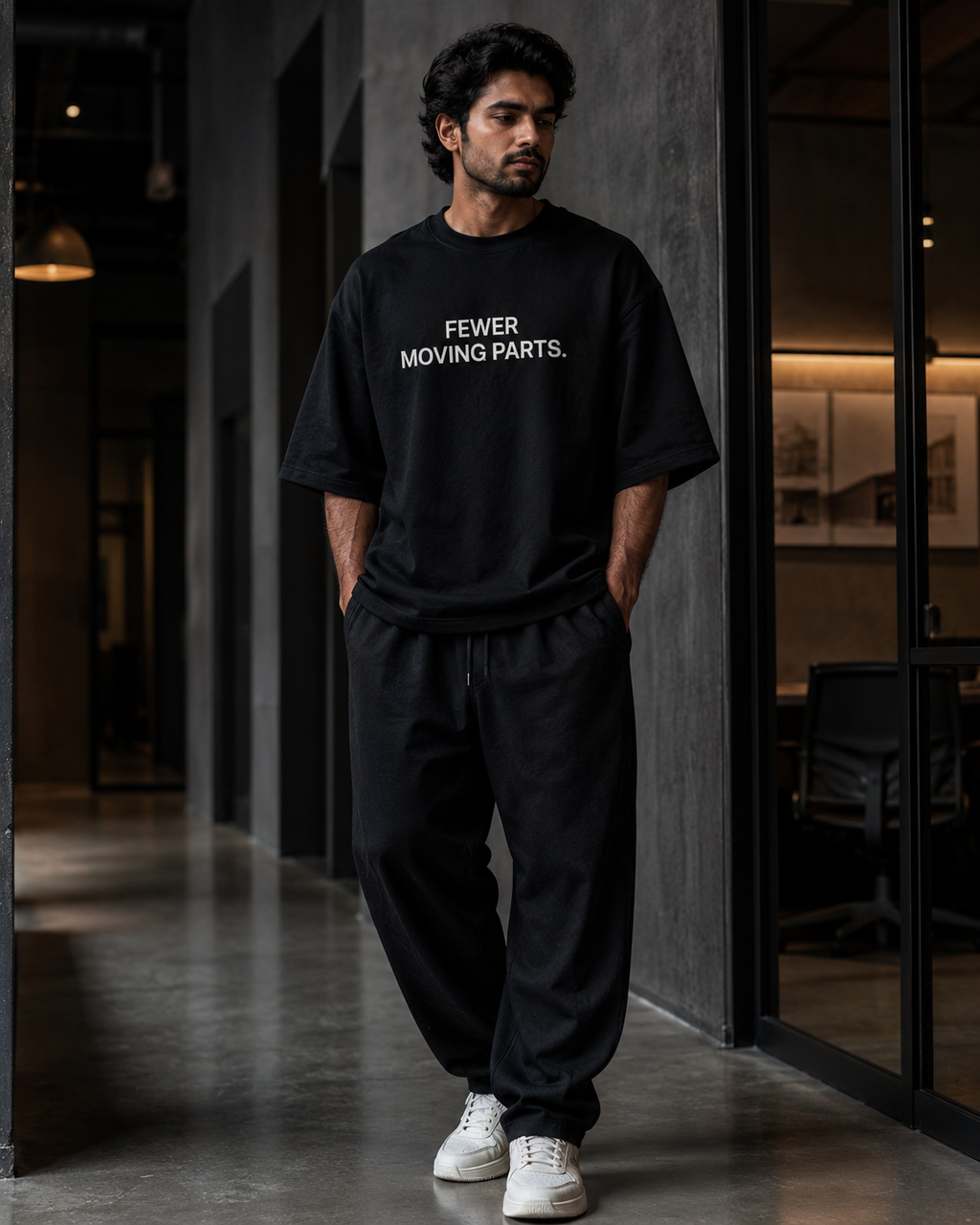 FEWER MOVING PARTS. black oversized terry t-shirt by BYTWEAR - product photo 7