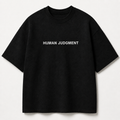 HUMAN JUDGMENT black oversized terry t-shirt by BYTWEAR - product photo 1