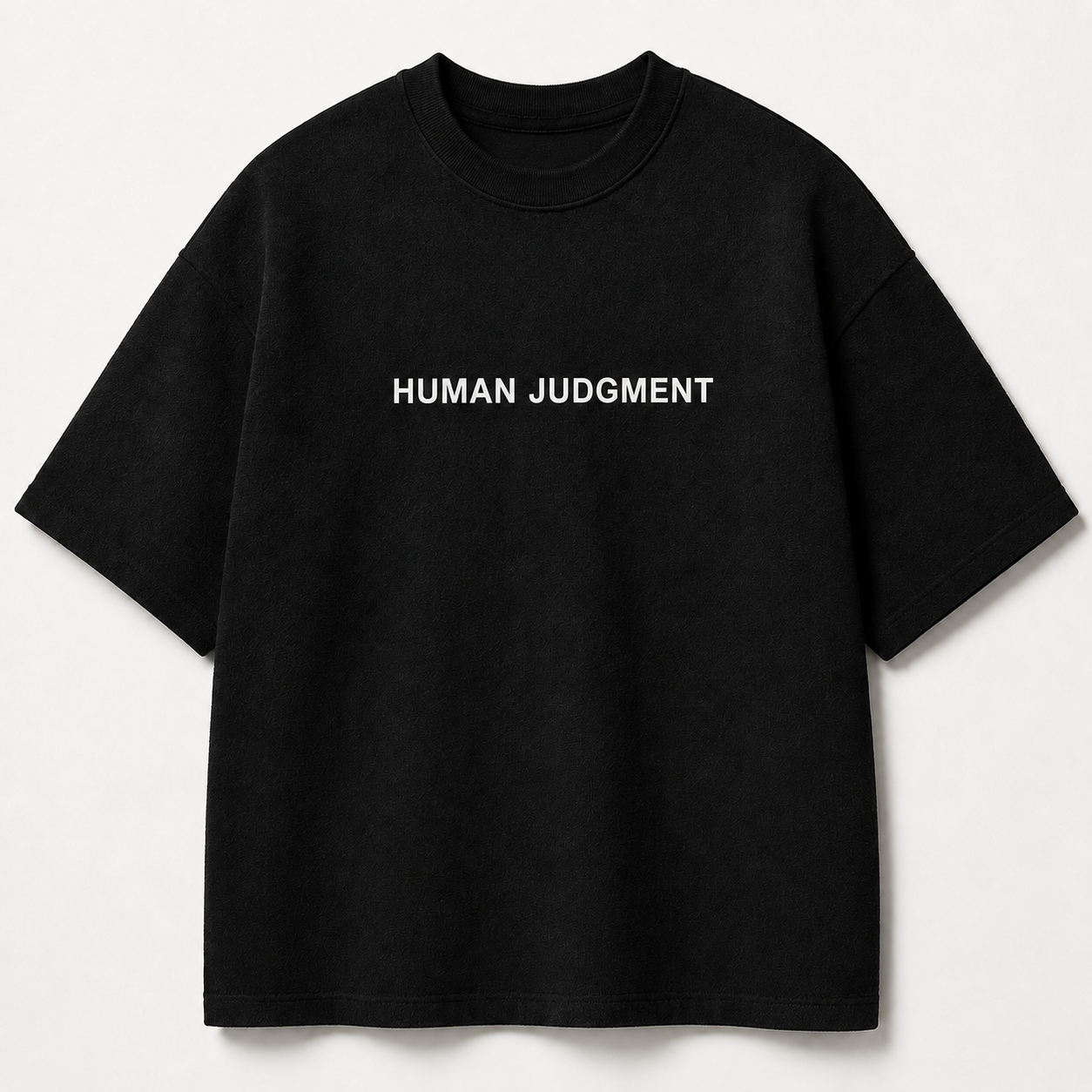 HUMAN JUDGMENT black oversized terry t-shirt by BYTWEAR - product photo 1
