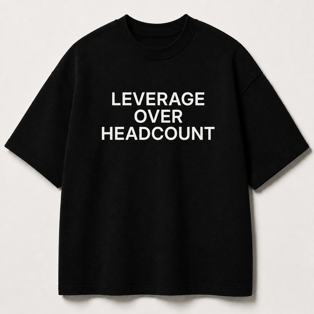LEVERAGE OVER HEADCOUNT black oversized terry t-shirt by BYTWEAR - front view
