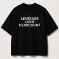 LEVERAGE OVER HEADCOUNT black oversized terry t-shirt by BYTWEAR - front view