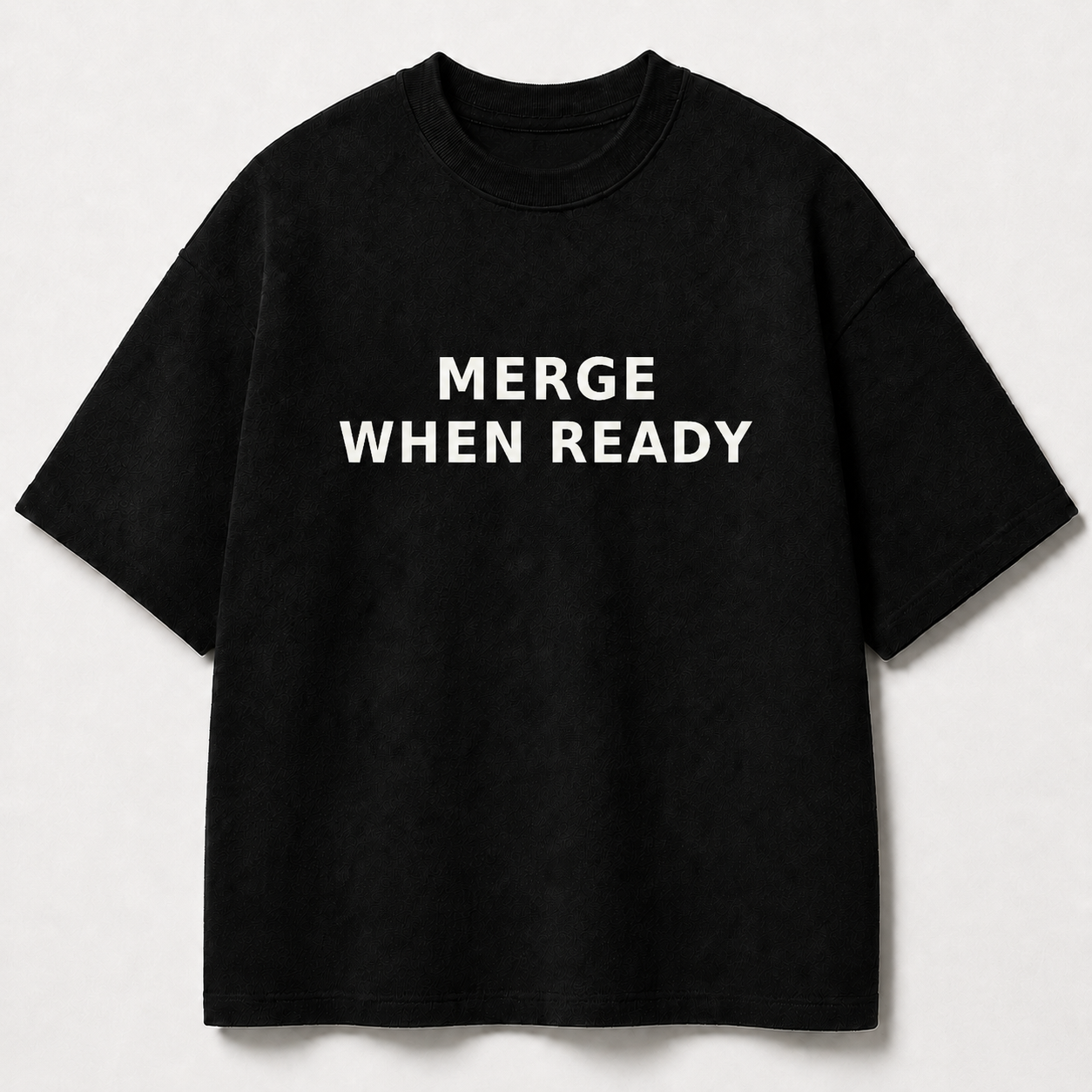 MERGE WHEN READY black oversized terry t-shirt by BYTWEAR - product photo 1