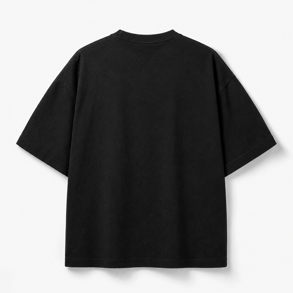 Oversized terry t-shirt by BYTWEAR in black - back view