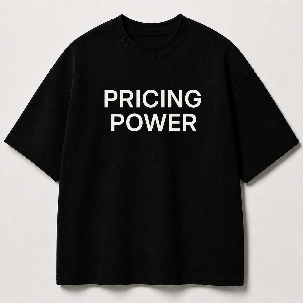 PRICING POWER black oversized terry t-shirt by BYTWEAR - front view