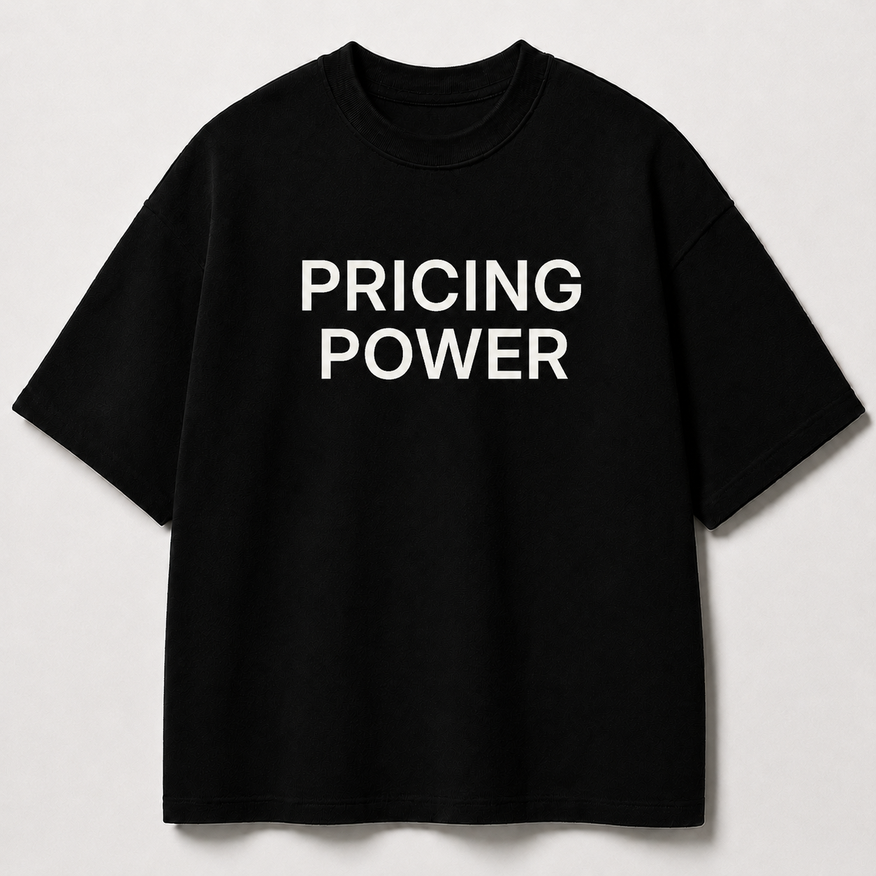 PRICING POWER black oversized terry t-shirt by BYTWEAR - front view
