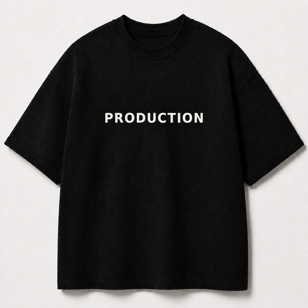 PRODUCTION black oversized terry t-shirt by BYTWEAR - product photo 1