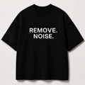 REMOVE. NOISE. black oversized terry t-shirt by BYTWEAR - front view