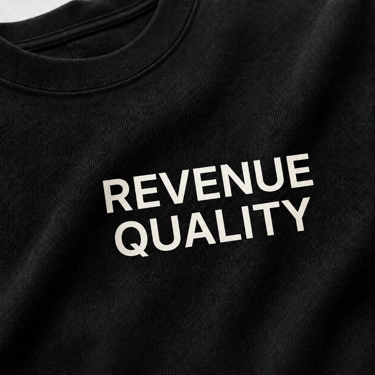 REVENUE QUALITY black oversized terry t-shirt by BYTWEAR - fabric and print detail