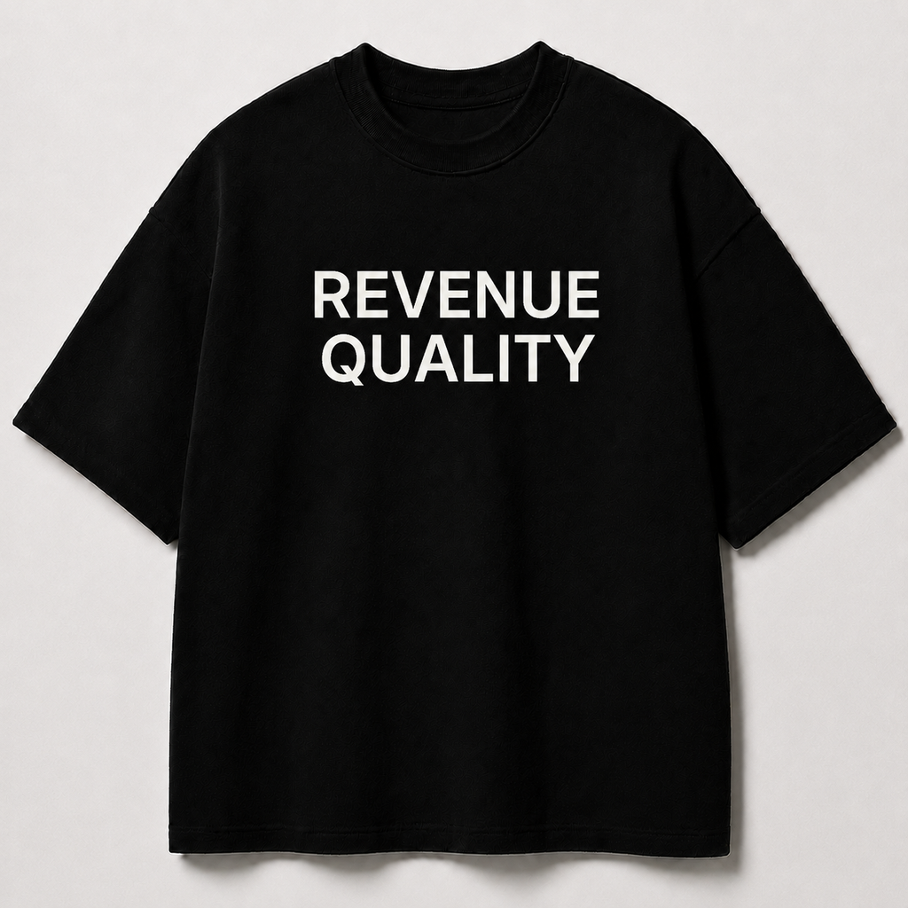 REVENUE QUALITY black oversized terry t-shirt by BYTWEAR - front view