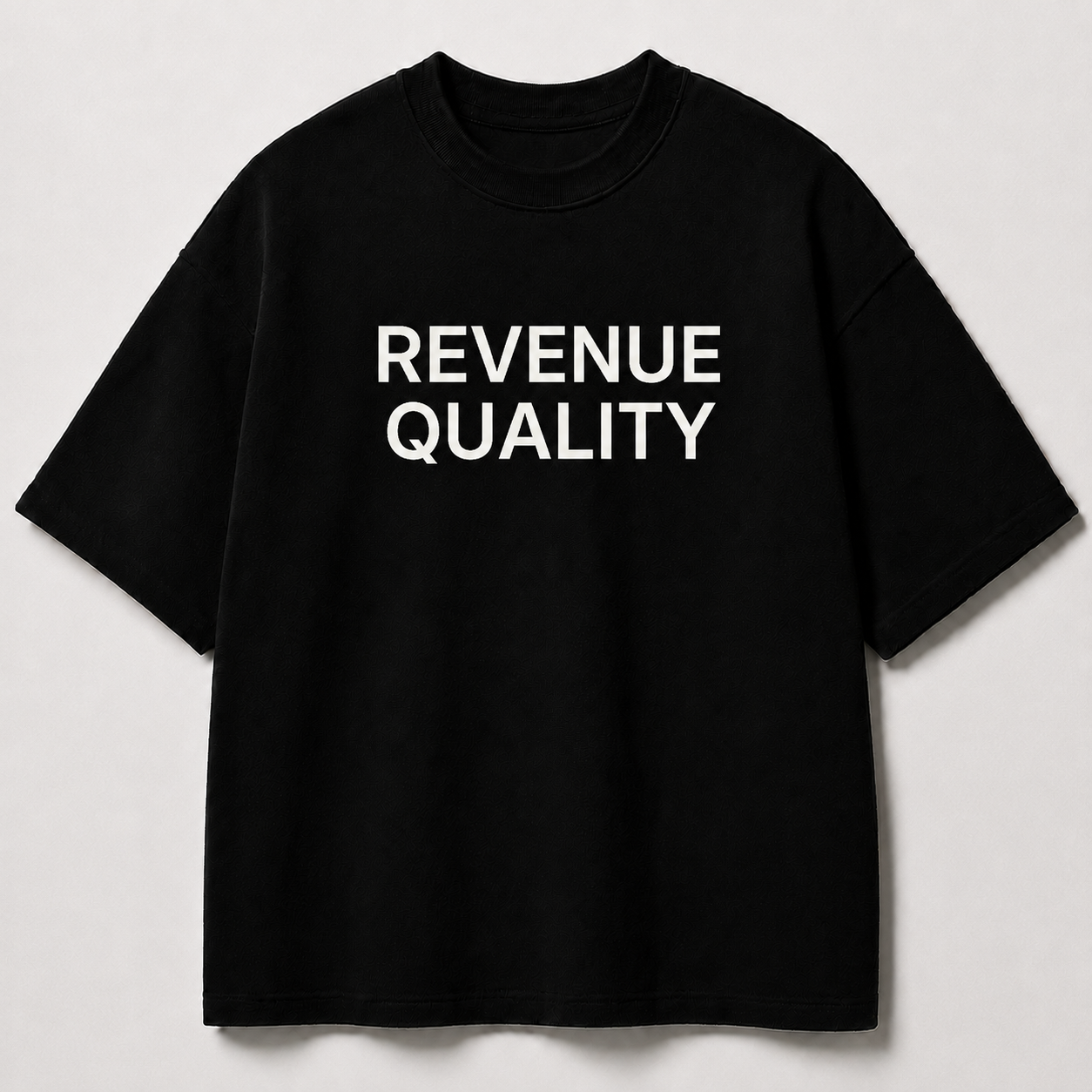 REVENUE QUALITY black oversized terry t-shirt by BYTWEAR - front view