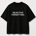 SELECTIVE FORGETTING. black oversized terry t-shirt by BYTWEAR - front view