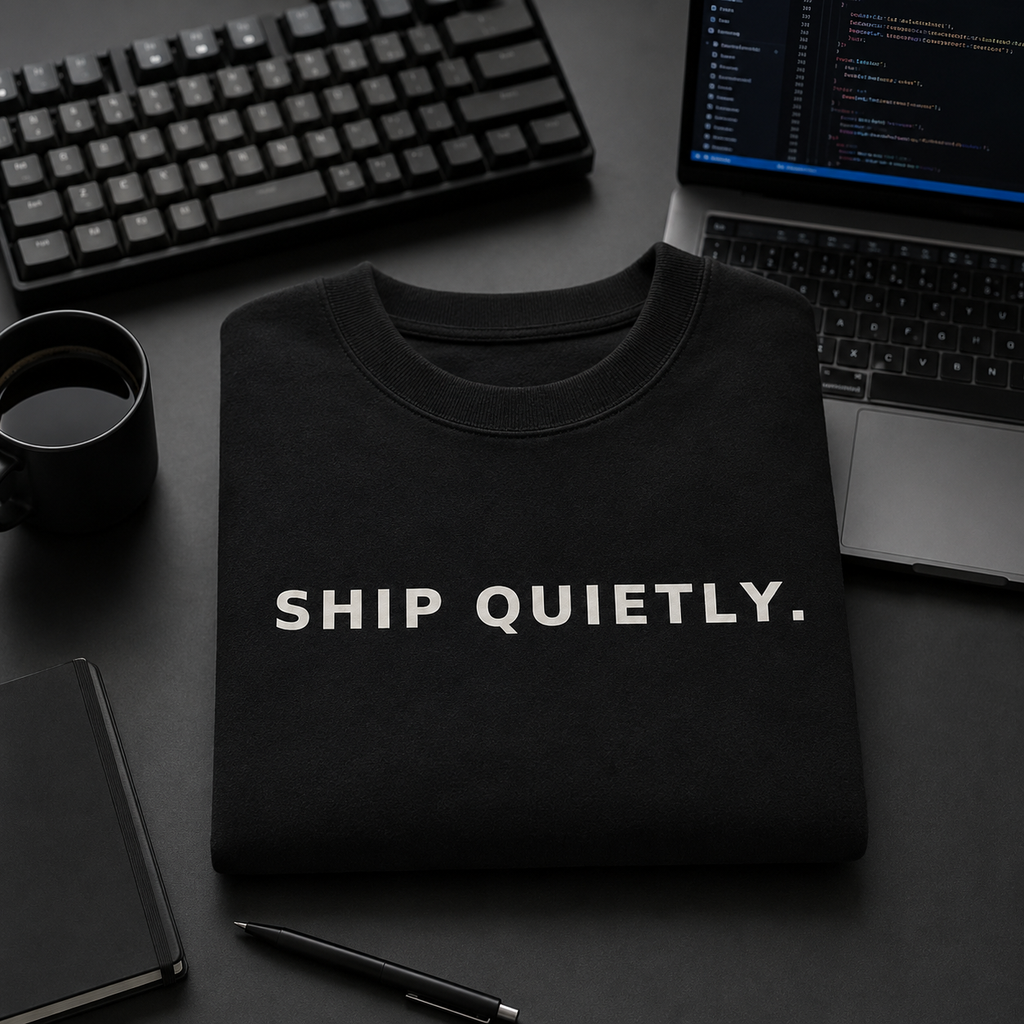 SHIP QUIETLY. black oversized terry t-shirt by BYTWEAR - worn by model