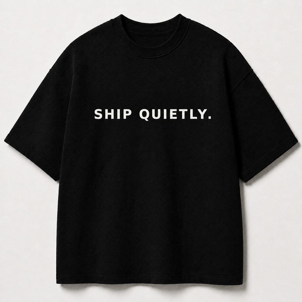 SHIP QUIETLY. black oversized terry t-shirt by BYTWEAR - product photo 1