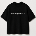 SHIP QUIETLY. black oversized terry t-shirt by BYTWEAR - product photo 1