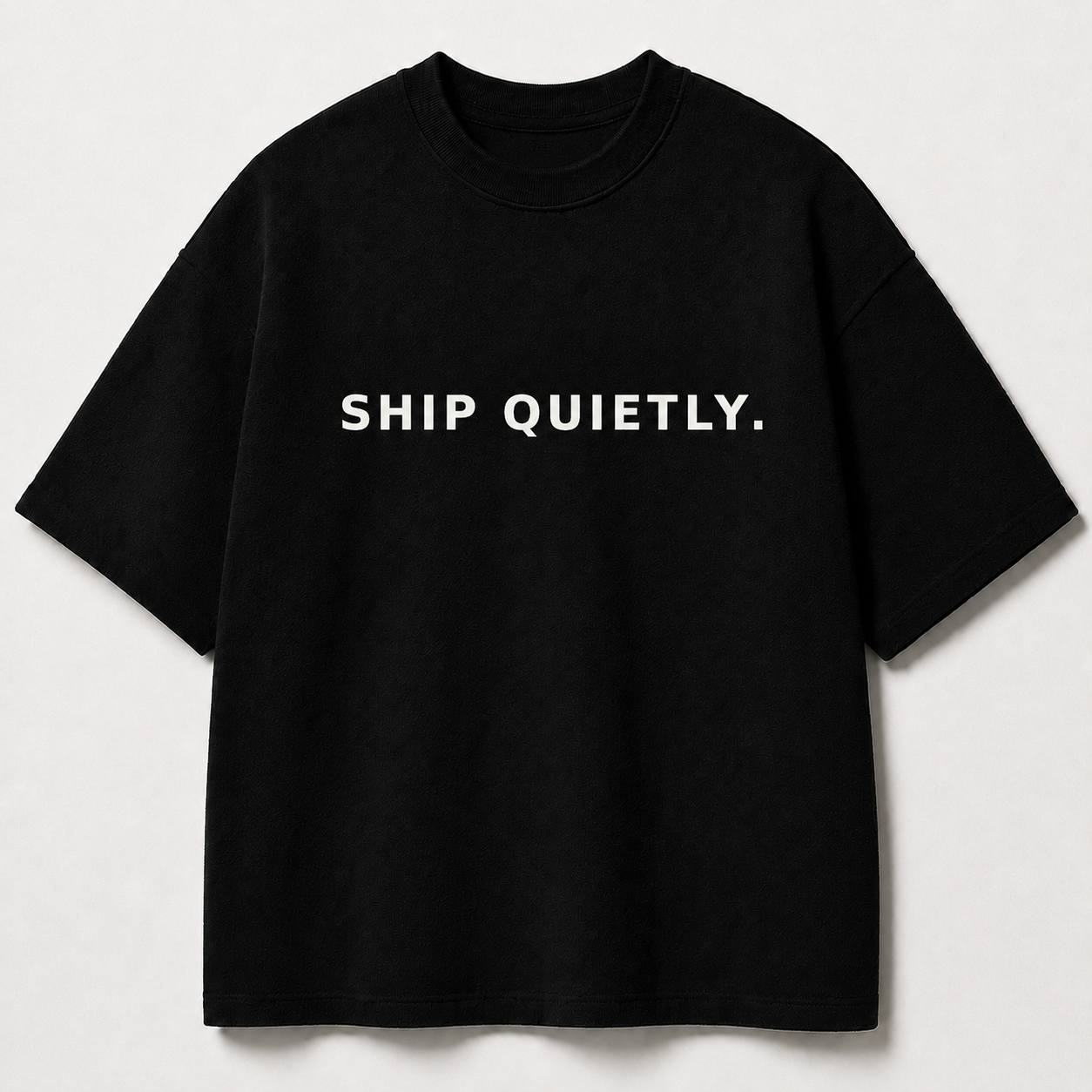 SHIP QUIETLY. black oversized terry t-shirt by BYTWEAR - product photo 1