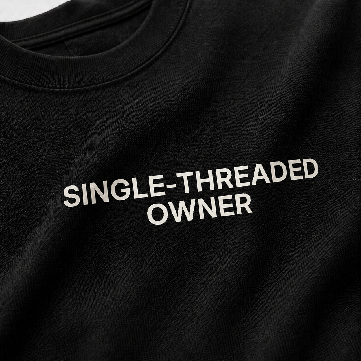 SINGLE-THREADED OWNER black oversized terry t-shirt by BYTWEAR - fabric and print detail