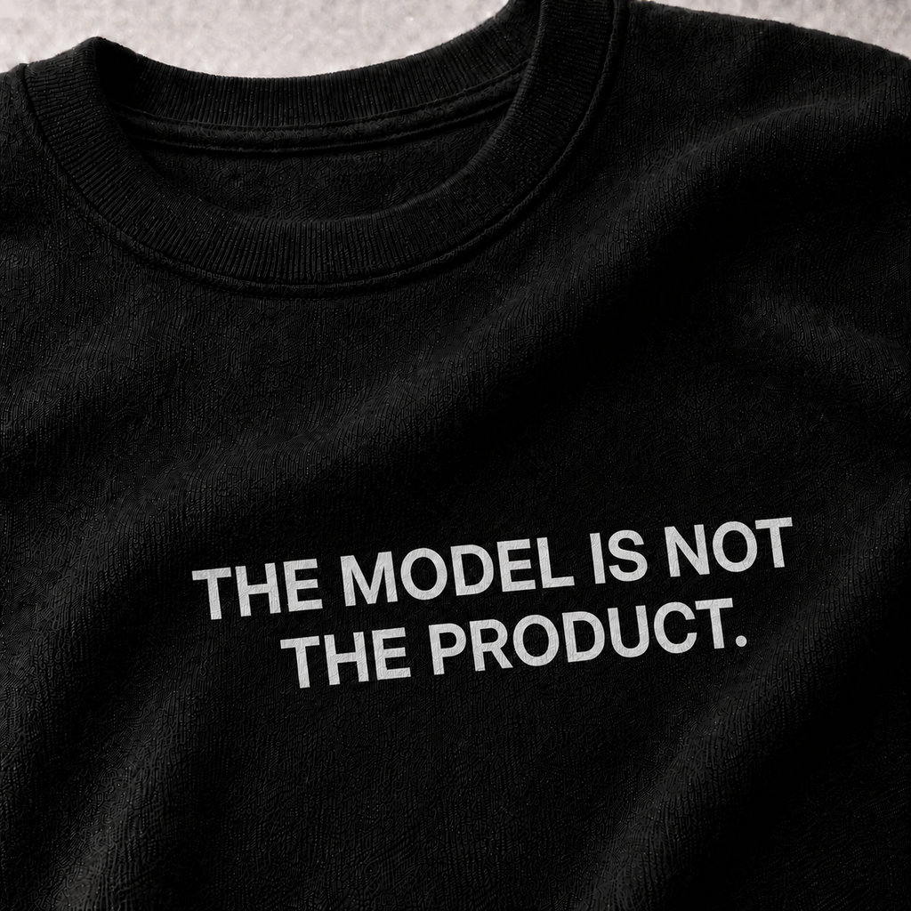 THE MODEL IS NOT THE PRODUCT. black oversized terry t-shirt by BYTWEAR - fabric and print detail