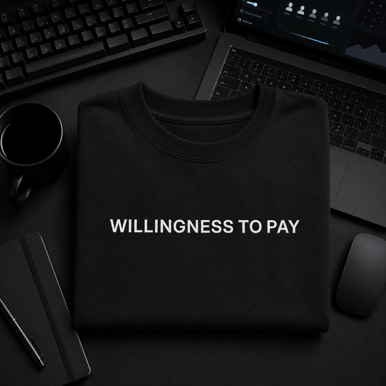 WILLINGNESS TO PAY black oversized terry t-shirt by BYTWEAR - product photo 3