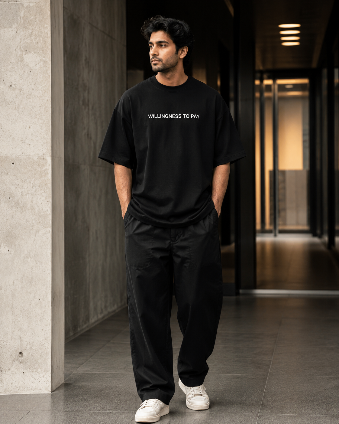 WILLINGNESS TO PAY black oversized terry t-shirt by BYTWEAR - product photo 6